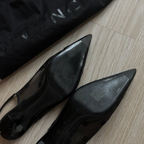 Givenchy Black Show 4G Slingback Heels/Mesh heels in black Heel: H1.75" - Picture 2 of 6